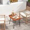 Costway Rectangular End Table Accent Side Reclaimed Indonesia Teak Wood Plant Stand Patio Rustic